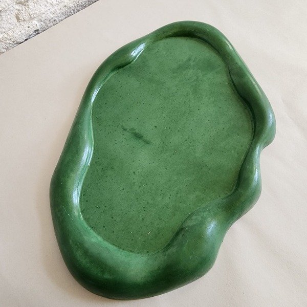 Producto - Bandeja Oval De Cemento Irregular - 27 Cm X 18 Cm