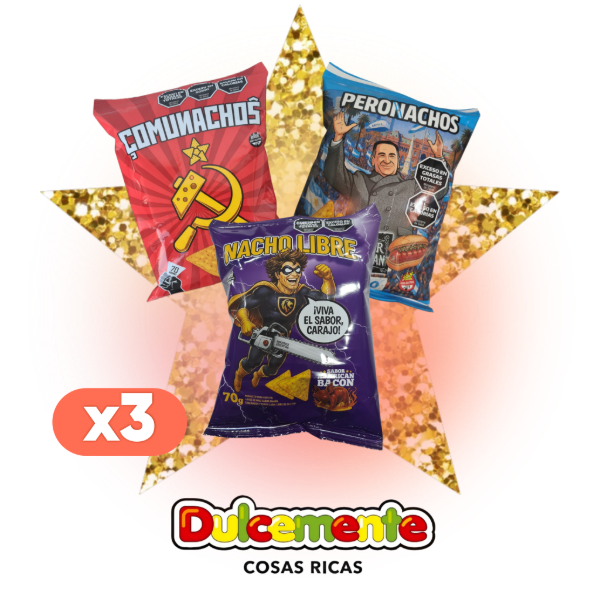 Producto - COMBO 3 PAQUETES PERONACHOS, NACHO LIBRE y COMUNACHOS