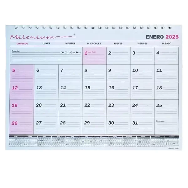 Producto - PLANIFICADOR MILENIUM OFICIO ESP. MENSUAL 33x23cm 2027