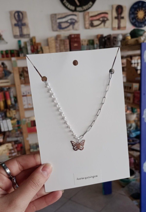 Producto - Collar Mariposa con perlas