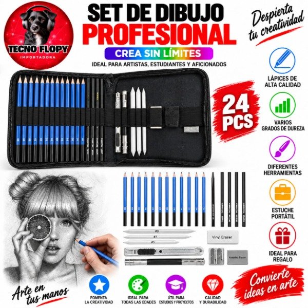Producto - kit profesional lapices grafito 24 piezas