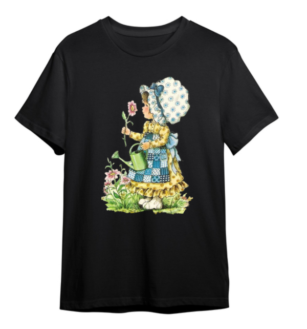 Producto - Remera Algodon Sarah Kay Flores Negra y Blanca