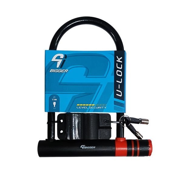 Producto - U LOCK ACERO BIGGER C/LLAVE 180X245 MM NEGRO/ROJO(04227)