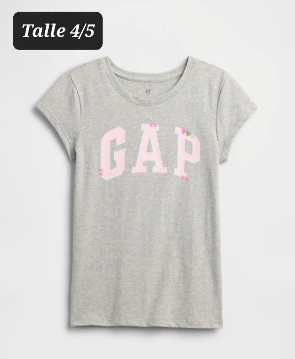 Remera manga corta gap talle 4/5 gris