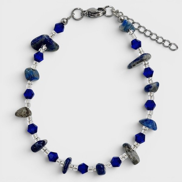 Producto - Pulsera de cristal checo y piedras naturales - Escallas - Lapislazuli
