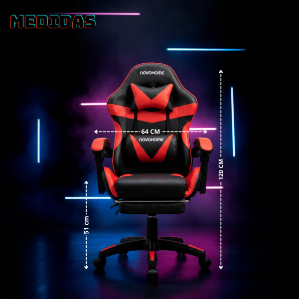 Producto - Silla gamer -apoyabrazos acolchonados -5 ruedas -respaldo alto - NH-GC1000 - 5