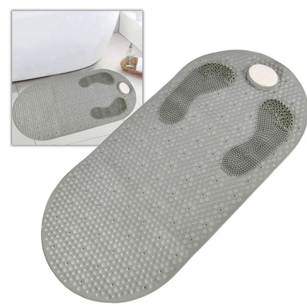 Producto - Alfombrilla de Bañera Antideslizante Con Piedra Pómez GRIS