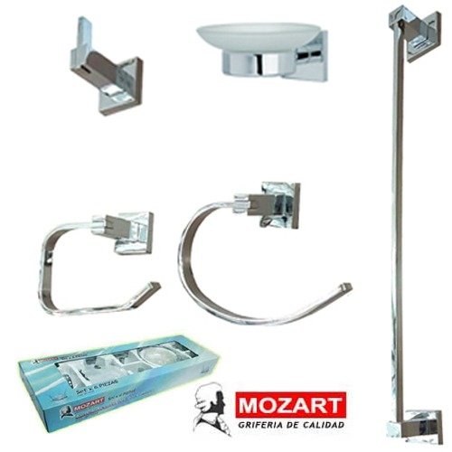 Producto - SET BAÑO 5 PIEZAS PANAMA ACERO INOXIDABLE - 9581