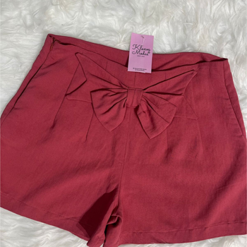 Producto - SHORT TELA LINO CON MOÑO