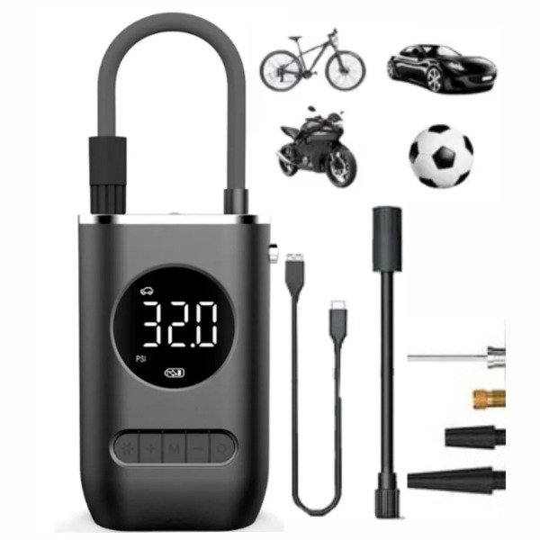 Producto - INFLADOR INALAMBRICO PORTATIL RECARGABLE AUTO MOTO BICI PELOTA