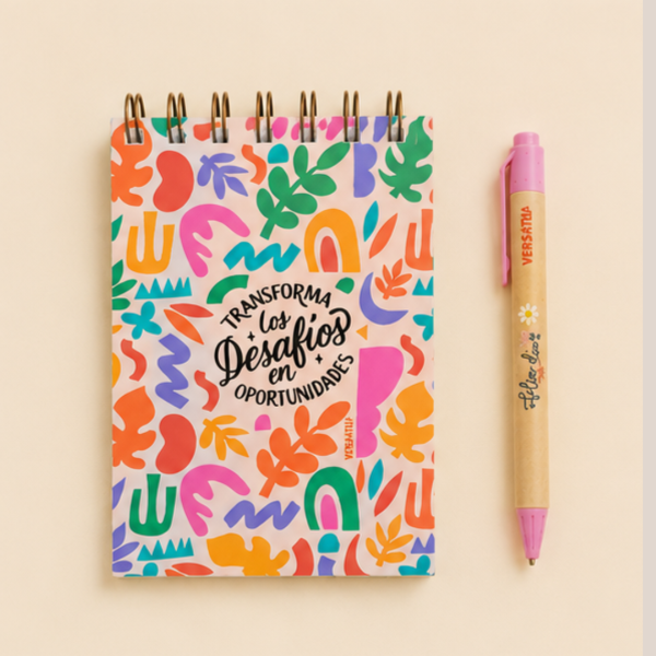 Producto - Libreta Mini Transforma los Desafíos y Lapicera
