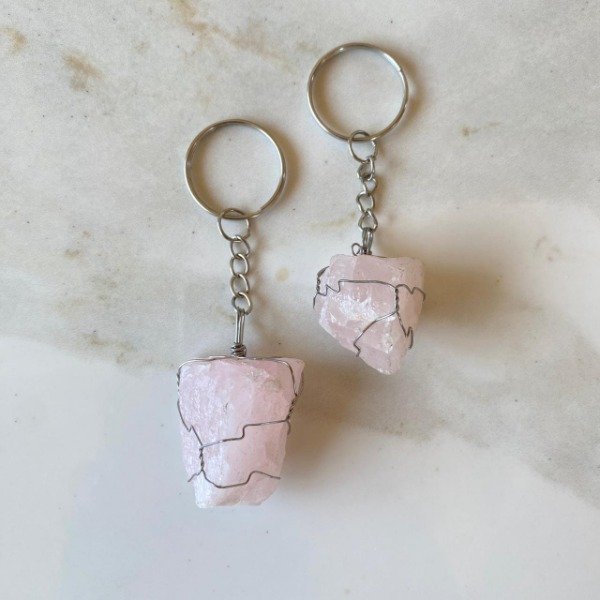 Producto - Llavero de Cuarzo rosa