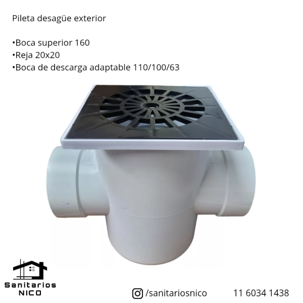 Producto - Pileta desagüe exterior PVC
