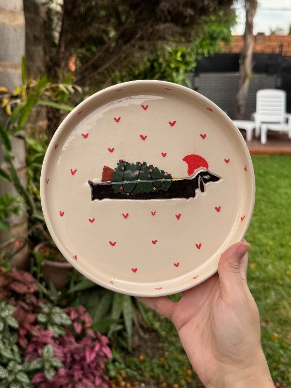 Producto - Plato con salchi navideño negro