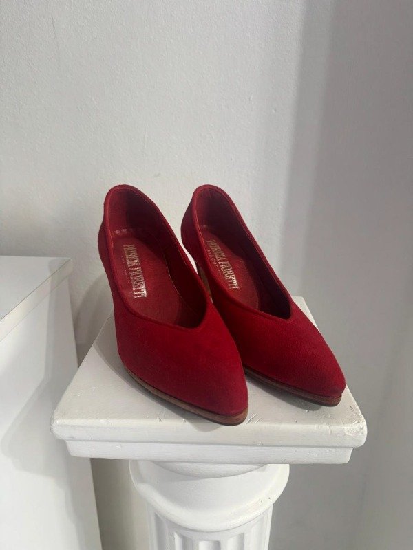 Producto - STILETTOS REINA DE GAMUZA ROJA