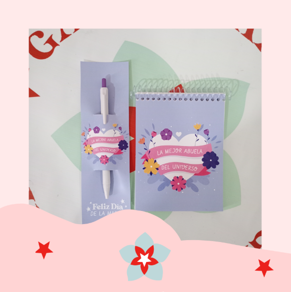 Producto - SET DE ANOTADOR + BIROME FILGO FASTRACK LA MEJOR ABUELA DEL MUNDO