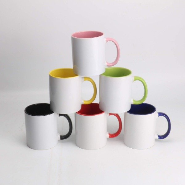 Producto - TAZA PORCELANA BLANCA DE DOBLE COLOR