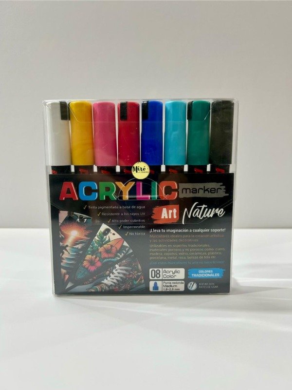 Producto - Set de marcadores de pintura Acrylic Plantec x 8 trazo mediano