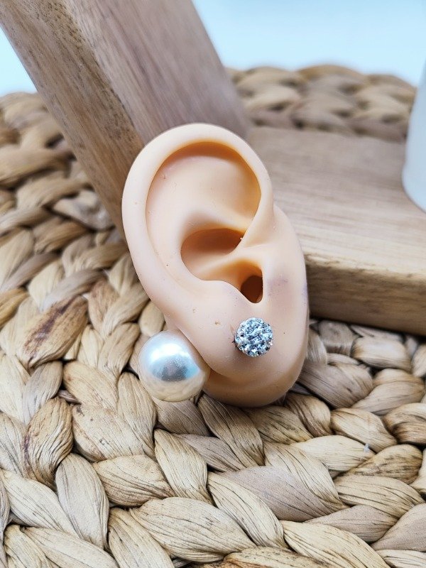 Producto - Aros Dior Doble Perla y Bola de Fuego - 0