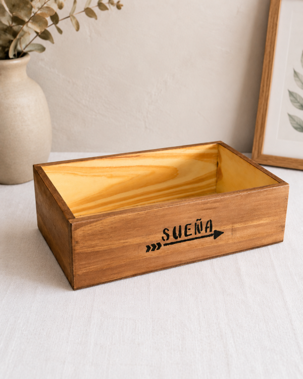 Producto - cajón en madera sin manijas: sueña color betún