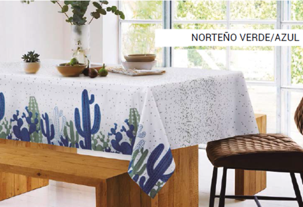 Producto - Mantel Tropical Estampado "NORTEÑO AZUL" Rectangular 150 x 200 cm