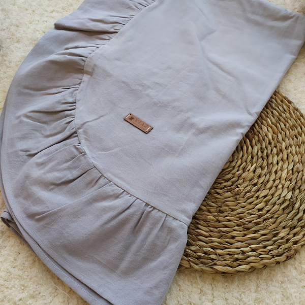 Producto - MANTEL GRIS PERLA CON VOLADOS 215x170