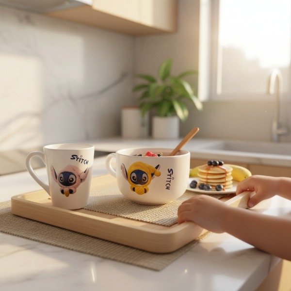 Producto - SET DE TAZA Y TAZON STITCH CERAMICA VITRIFICADA EN CAJA