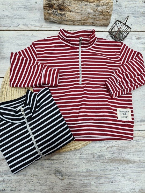 Producto - Buzo térmico rayado cierre Teens (BZ13)