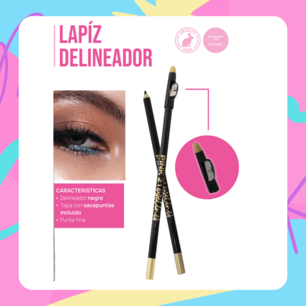 Producto - Lapiz Delineador Negro con Sacapuntas Pink 21