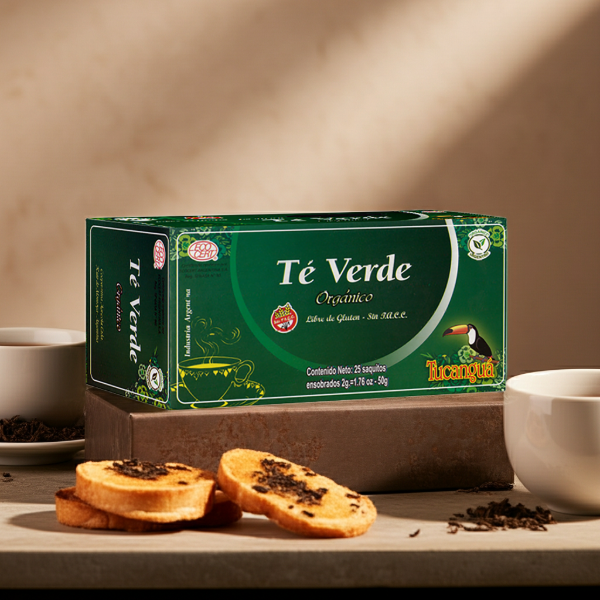 Producto - TE VERDE ORGANICO TUCANGUA X 25 SAQ DE 2 GRS x 3 CAJAS