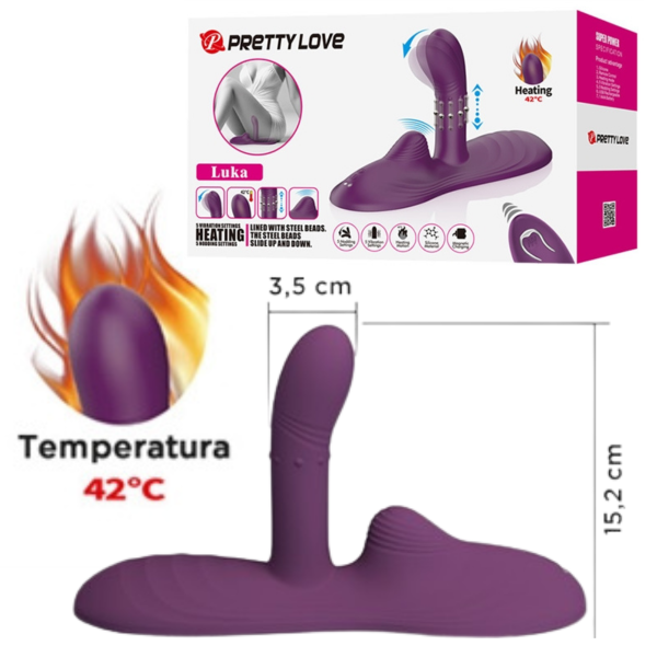 Producto - Vibrador Pretty Love Luka Love Pad con Vaivén y Calor 42 grados (Recargable) - 0
