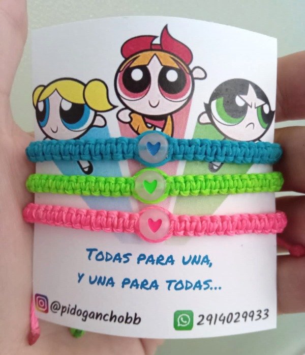 Producto - Set de 3 pulseras para compartir. Chicas superpoderosas