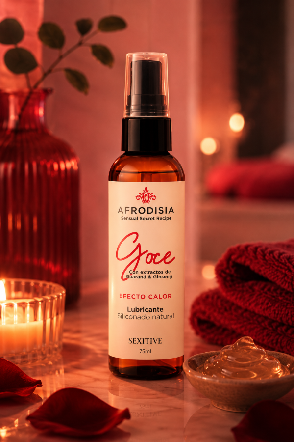 Producto - Afrodisia Goce - Lubricante Siliconado Natural efecto calor 75ml