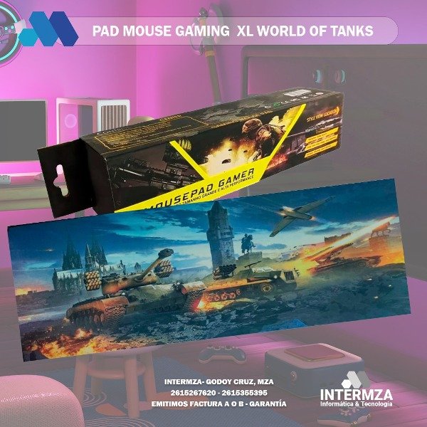 Producto - PAD MOUSE GAMING YELANDAR XL WORLD OF TANKS 30CM X 70CM