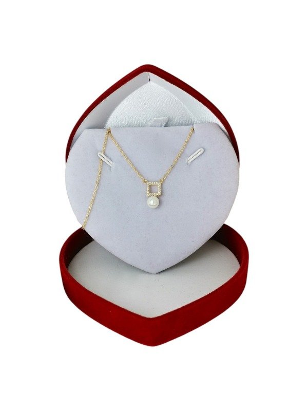 Producto - Conjunto dije con Perla y cadena Plata Dorada 925