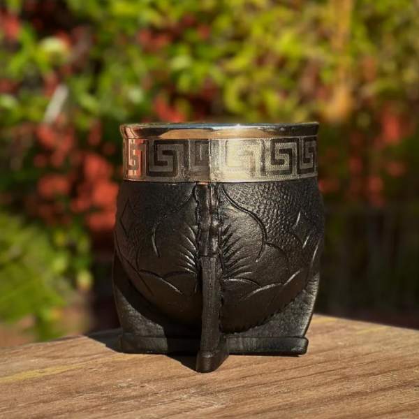 Producto - Mate Imperial Cuero Labrado - Negro