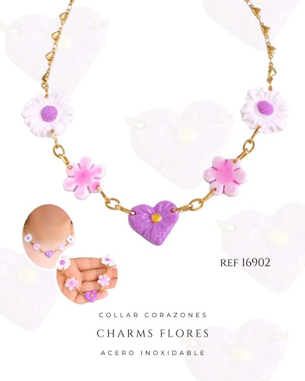 Producto - COLLAR CHARMS FLORES REF 16902