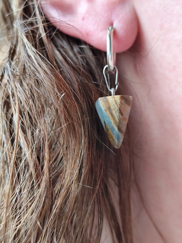 Producto - AROS PÉNDULO DE ÓNIX CIELO (baño de plata)