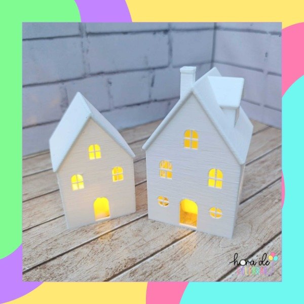 Producto - CASAS DECORATIVAS CON LUZ (X2 UNIDADES)