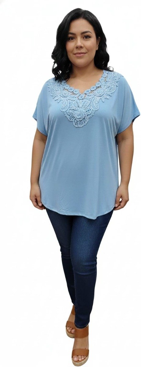 Producto - Remera encaje brillo