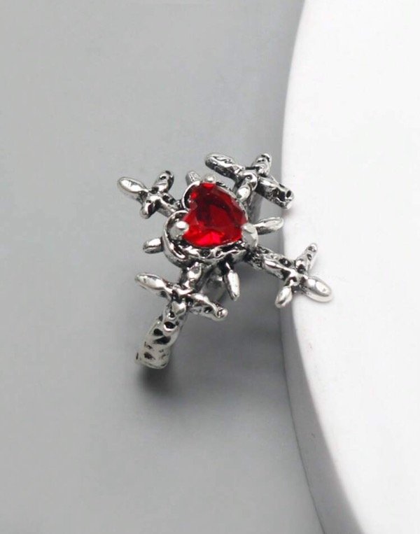 Producto - Anillo cross red heart