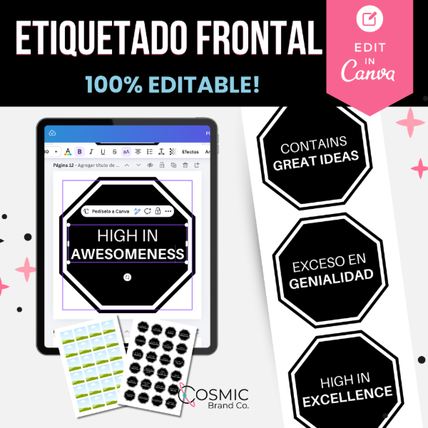 Producto - Etiquetado frontal editable