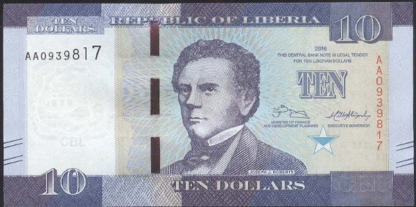 Producto - LIBERIA [P 32] 10 Dolares 2016. UNC