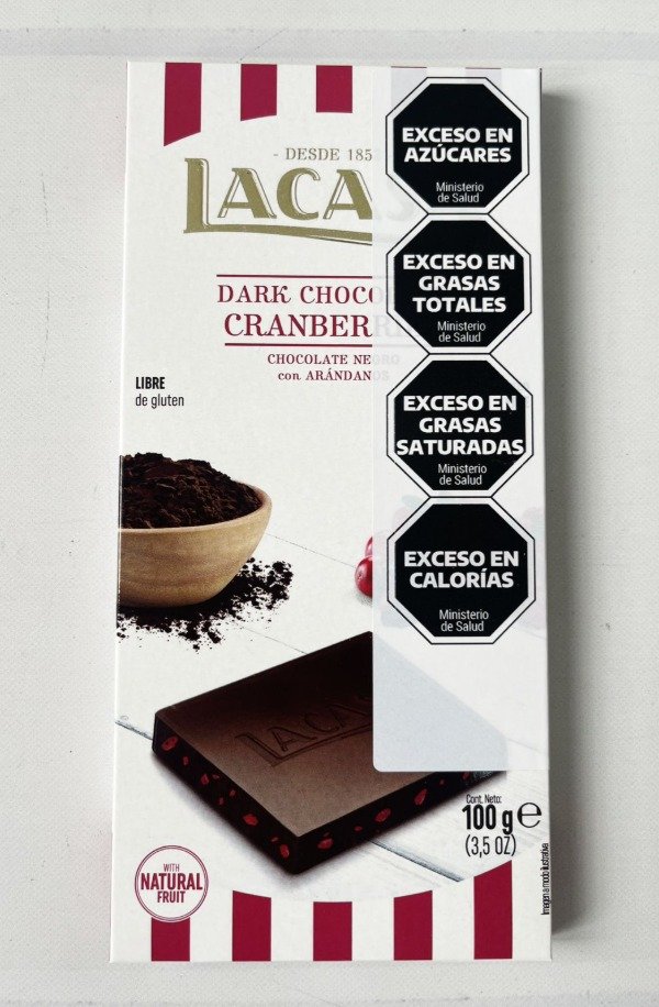 Producto - TABLETA Chocolate Negro con ARÁNDANOS SIN TACC x 100g LACASA