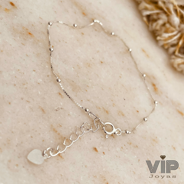 Producto - Tobillera Veneciana Bolitas Plata 925