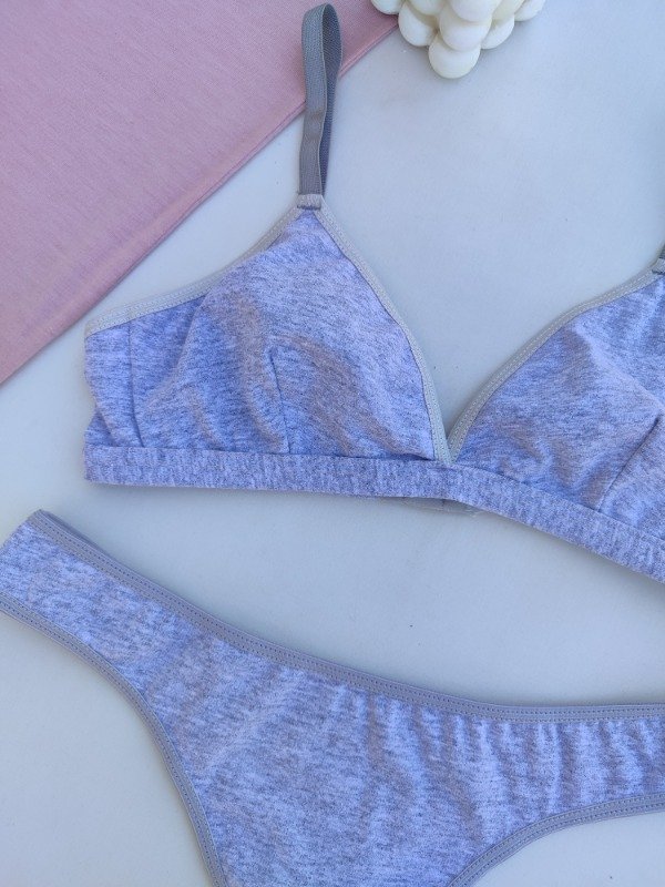 Producto - Conjunto triángulo algodón Frashe gris - 1