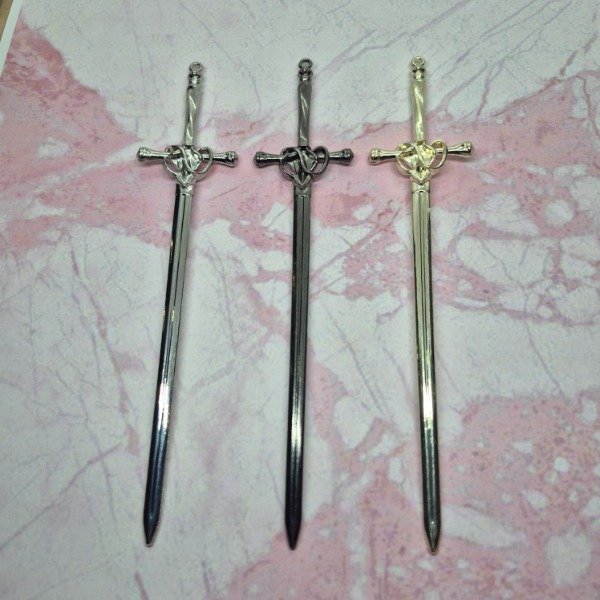 Producto - Horquilla para pelo Espada Medieval (plata, peltre y oro)