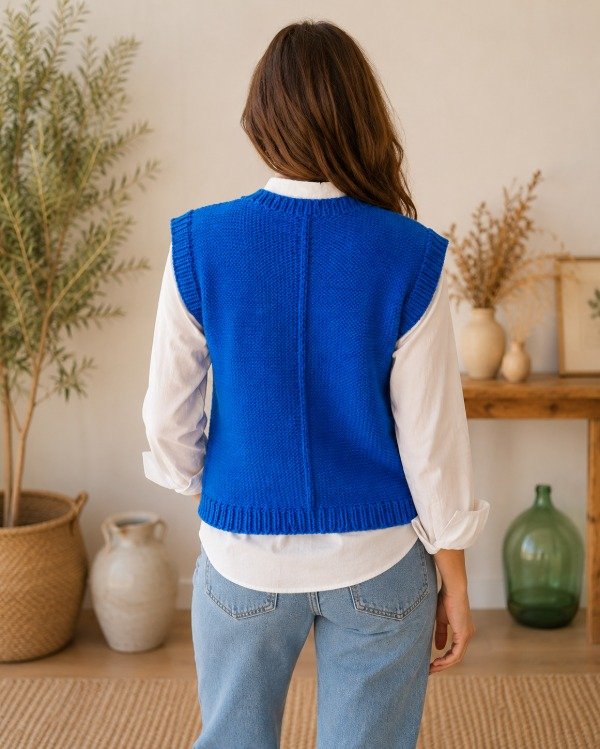 Chaleco Sarah - Azul Francia — imagen 2
