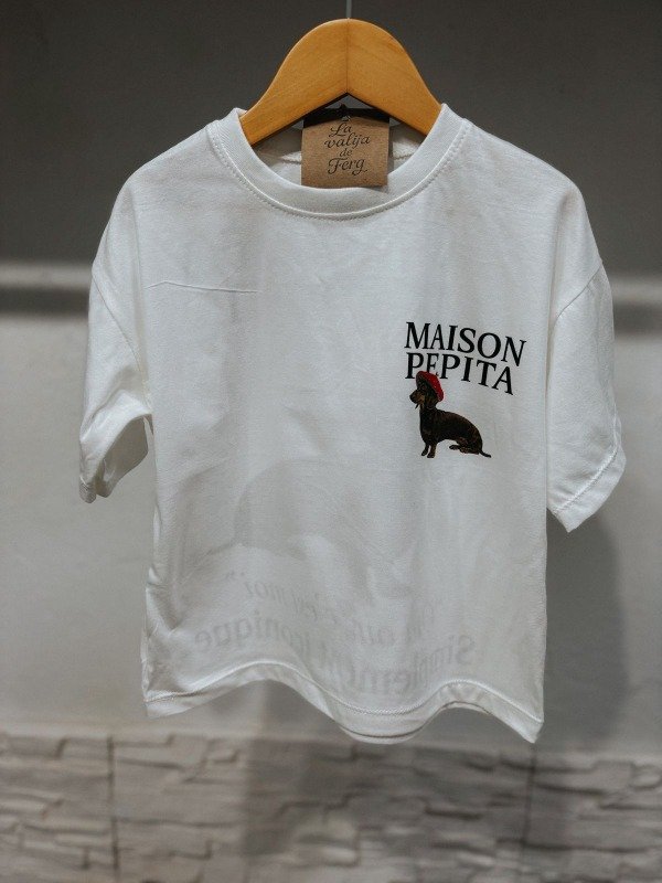 Producto - Remera Over Pepita Tiza talle 6 años