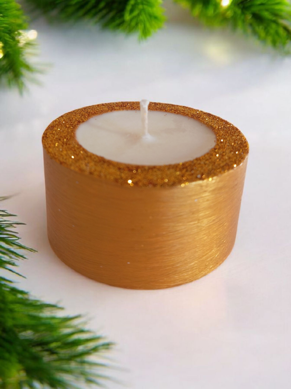 Producto - Velas decoradas con brillos.